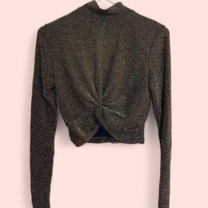 Chic Black Long Sleeve Fitted Blouse